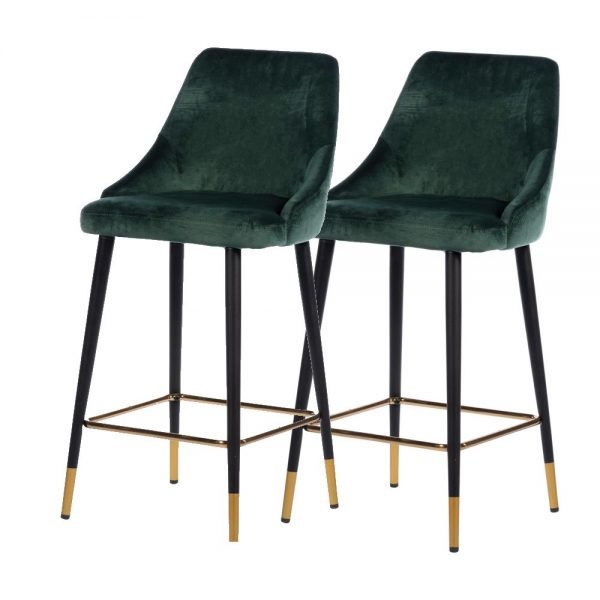 Monaco Button Back Island Stool Emerald