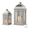 Set of 2 Julie Lanterns Grey and Chrome