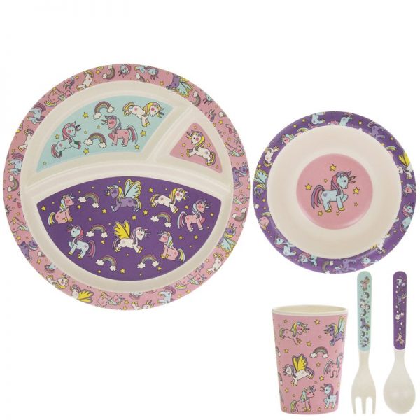 Bamboo Eating Set Unicorns