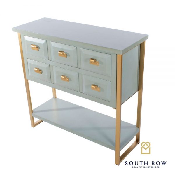 Ainsley 2 drawer console table pale blue