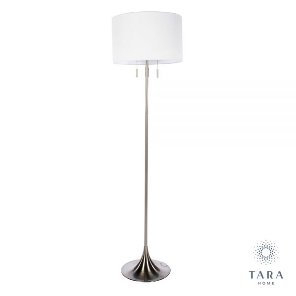 Zara Satin Silver Floor Lamp