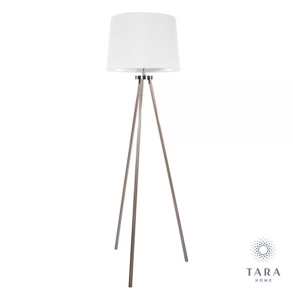 Ellie Satin Silver Tripod Floor Lamp