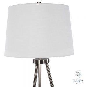 Ellie Satin Silver Tripod Floor Lamp