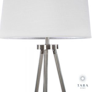 Ellie Satin Silver Tripod Floor Lamp