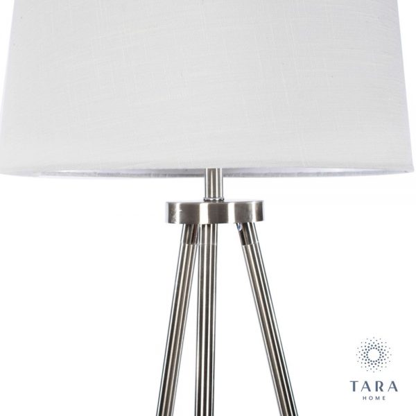 Ellie Satin Silver Tripod Floor Lamp