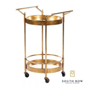 Harriet Round Drinks Trolley Antique Gold