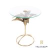 Azure Leaf Accent Gold Round Table