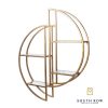 HARRIET MIRRORED WALL SHELF GOLD