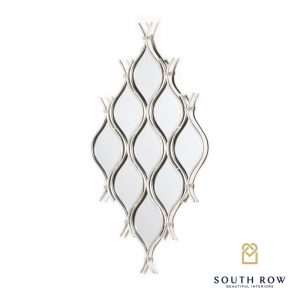 Silver 9 Mirror Cluster Interlocking Wave Design