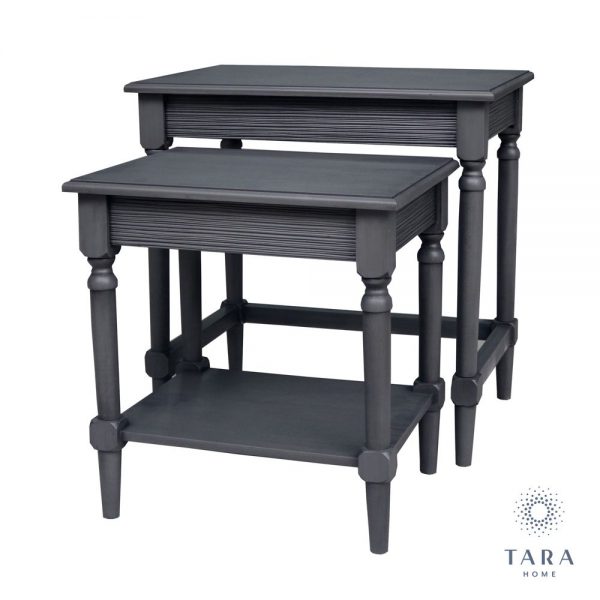 Brooklyn Set of 2 Charcoal Grey Nesting Tables