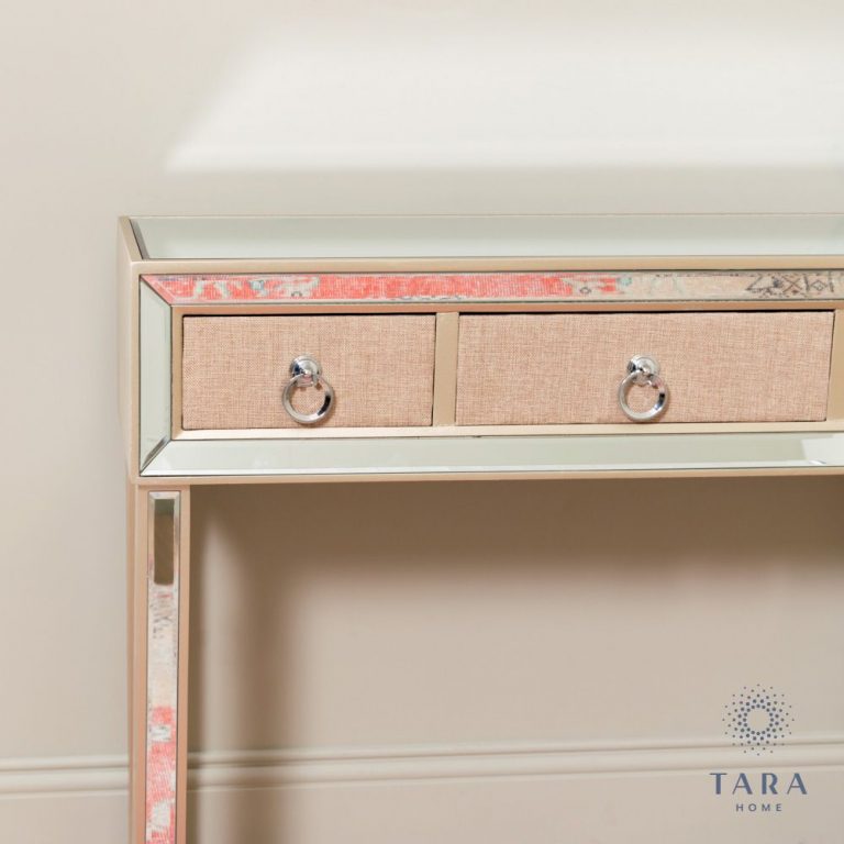 Hayden 3 Drawer Mirrored Console Table Allens Furniture