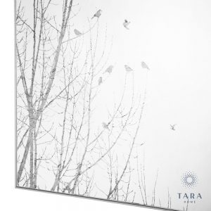 Forest Silhouette Mirror Art With Silver Frame