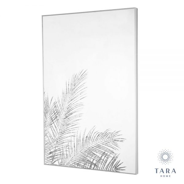 Fern Silhouette Mirror Art With Silver Frame