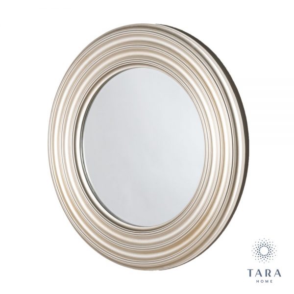 Ridges Round Champage Wall Mirror