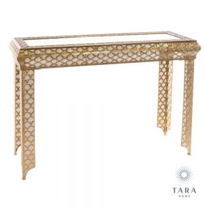 Casablanca Gold Metal Console Table