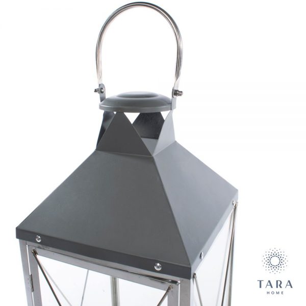 Nova Set of Two Chrome & Grey Lanterns