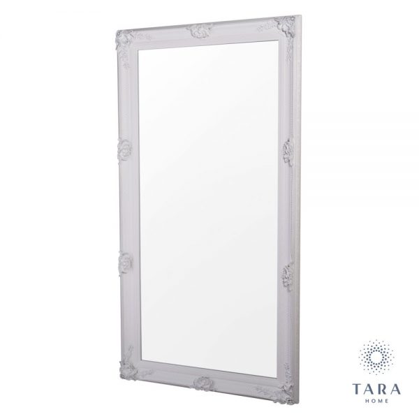 Elise Leaner Large Antique White Finish Mirror