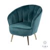 Kendall Accent Teal Chair With Golden Legs