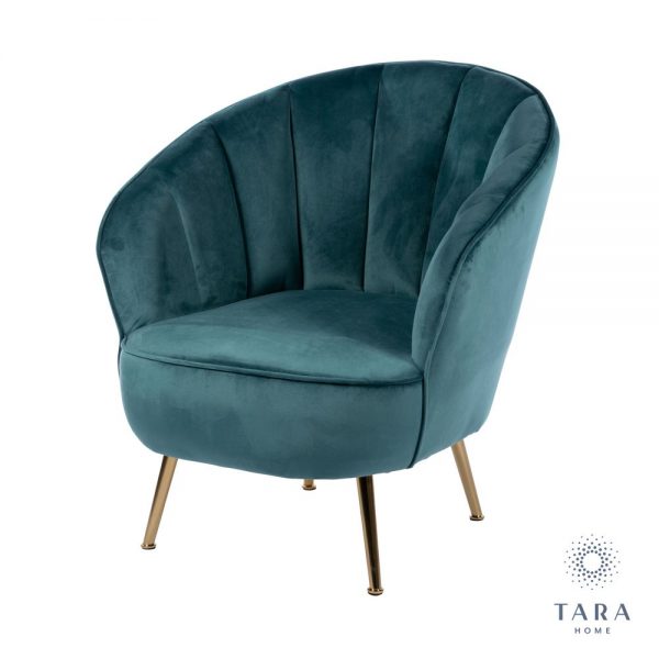 Kendall Accent Teal Chair With Golden Legs