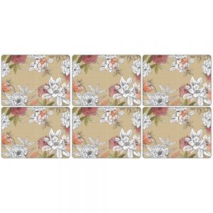 Pimpernel Floral Sketch Six Placemats