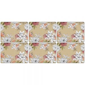 Pimpernel Floral Sketch Six Placemats