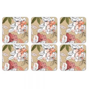 Pimpernel Floral Sketch Six Coasters