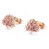 Rose Gold Tree Of Life Earrings With CZs