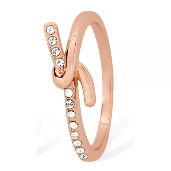 Tipperary Crystal Rose Gold Knot Ring