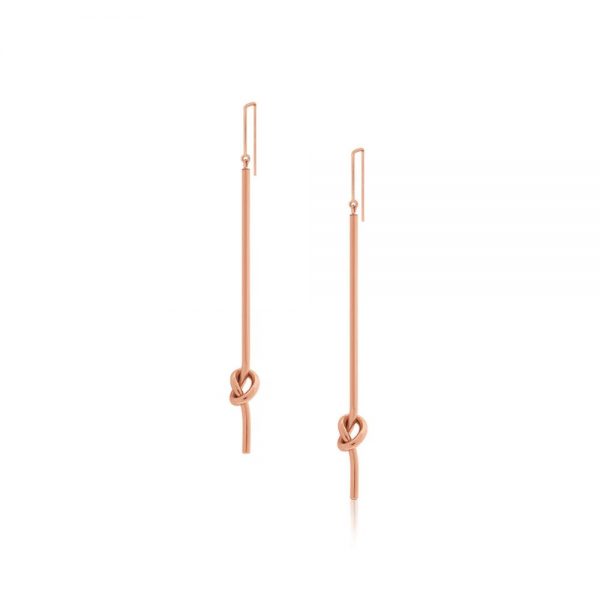 Romi Rose Gold Knot Drop Earrings