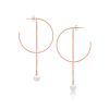 Romi Rose Gold Pearl and Chain Earrings