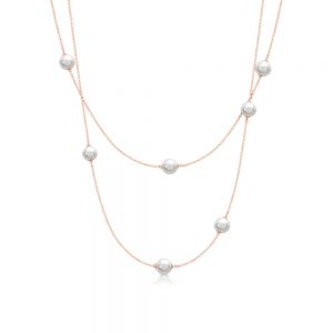 Romi Rose Gold Necklace Pearls and Chain