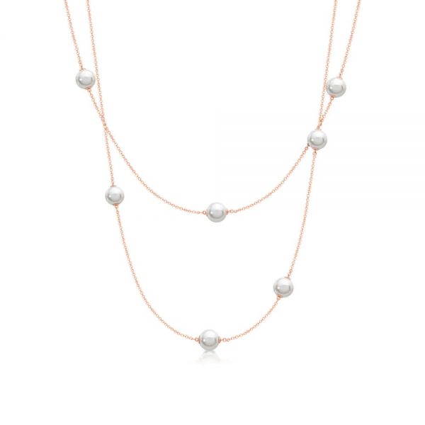 Romi Rose Gold Necklace Pearls and Chain