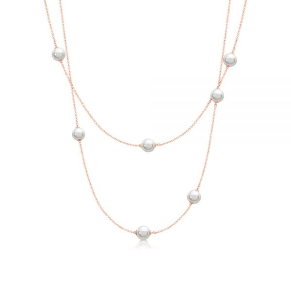 Romi Rose Gold Necklace Pearls and Chain