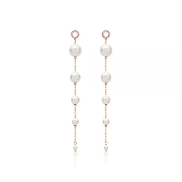 Romi Rose Gold Drop Pearl Earrings