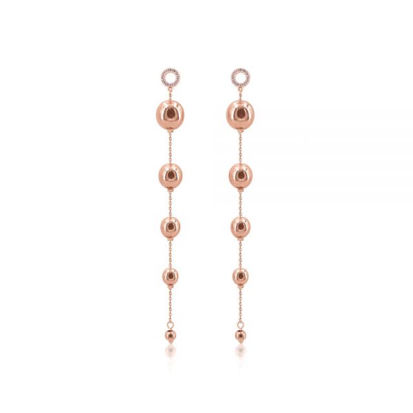 Romi Rose Gold Bead Drop Earrings