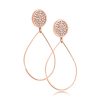 Romi Rose Gold Pave Disc Drop Earrings