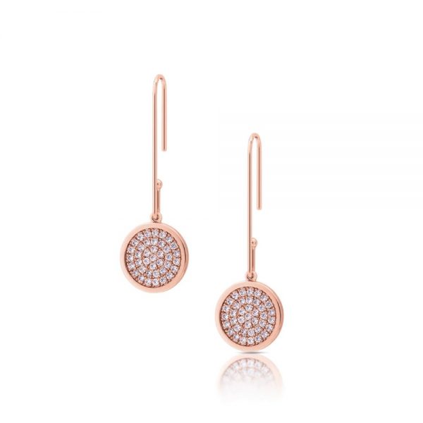 Romi Rose Gold Bent Pave Earrings