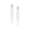 Romi Rose Gold Circle and Bar Drop Earrings