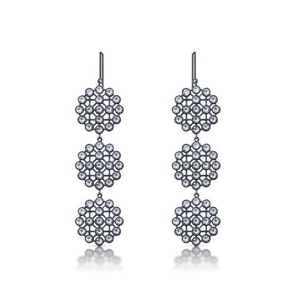 Romi Gun Metal Net Earrings