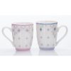 Newgrange Pearl Bone China Mug Pair Pink and Blue