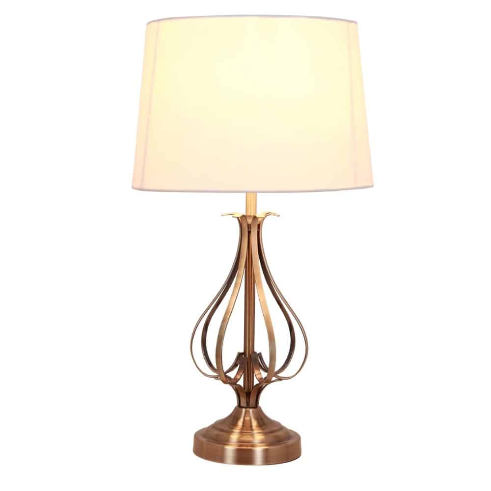 Piper Antique Brass Table Lamp & Shade Height 50cm