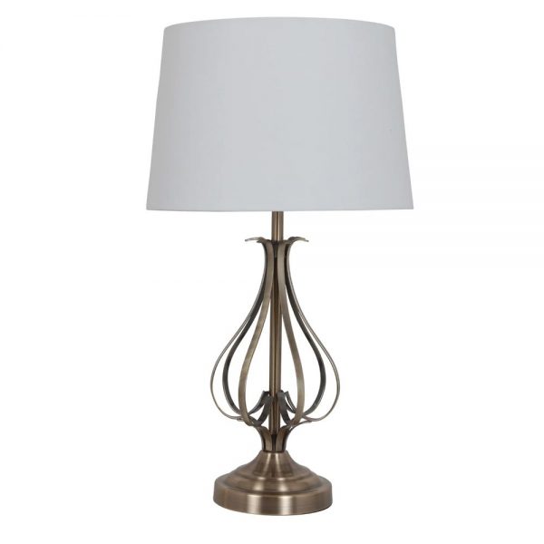 Piper Antique Brass Table Lamp & Shade Height 50cm