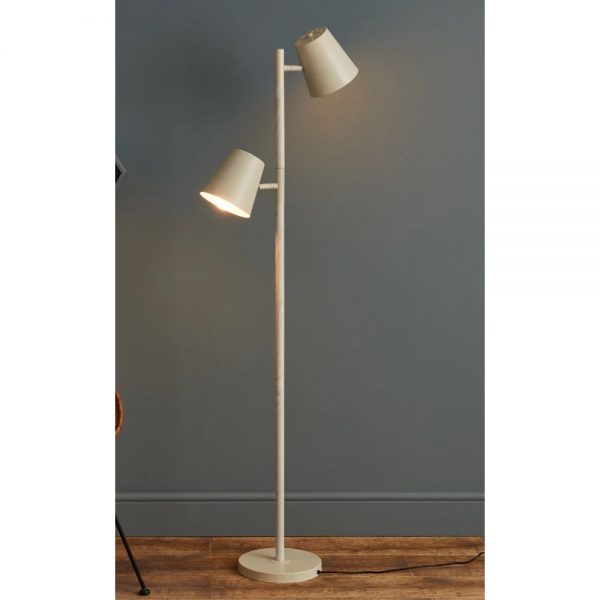 Freddie Metal and Ash Floor Lamp Height 147cm