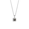 Square Pendant with Clear and Black Stone Settings
