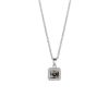 Square Pendant with Clear and Black Stone Settings