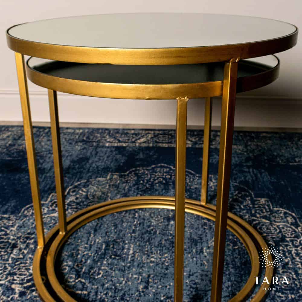 Gold and glass round on sale side table