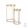 Ridgley Set of 2 Mirrored Accent Tables Round Gold
