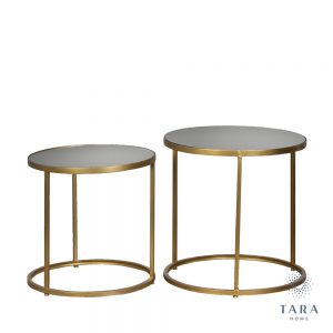 Avery Gold Set of 2 Round Side Tables