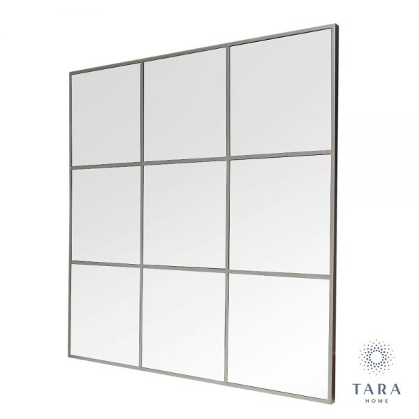 Square Champagne Window Mirror