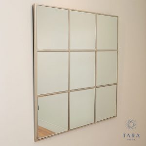 Square Champagne Window Mirror